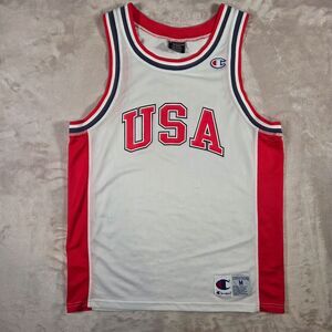 Champion Team USA Mesh Basketball Jersey Men's Size Medium Vintage Retro 90s Y2K